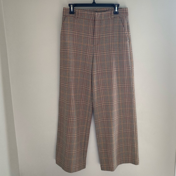 Gap plaid wide leg high rise trousers pants - Picture 1 of 8